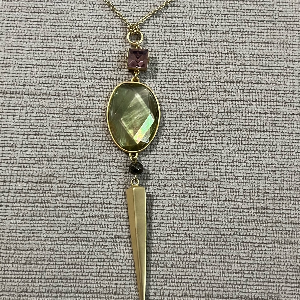 Spartina Gold And Purple Pendant Necklace